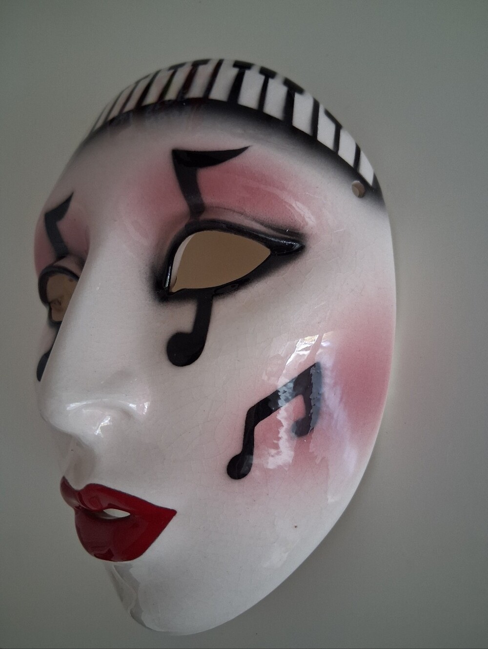VTG 1988 Clay Art of San Francisco Ceramic Wall Mask Musical Music Notes Piano - Picture 2 of 6